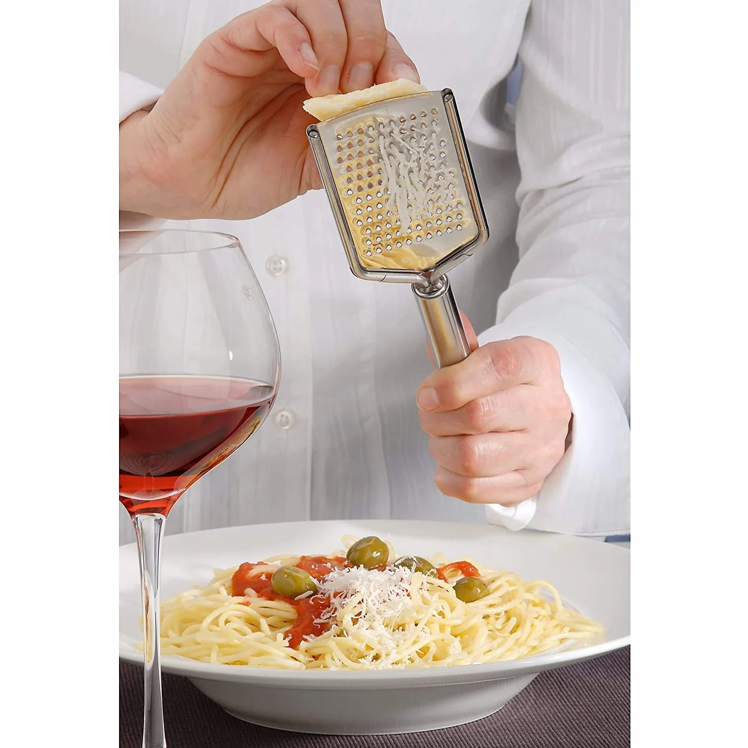 WMF Profi Plus Käsereibe Edelstahl 25 cm, feine Reibefläche, Parmesanreibe, Zitronenreibe, Cromargan Edelstahl, spülmaschinengeeignet