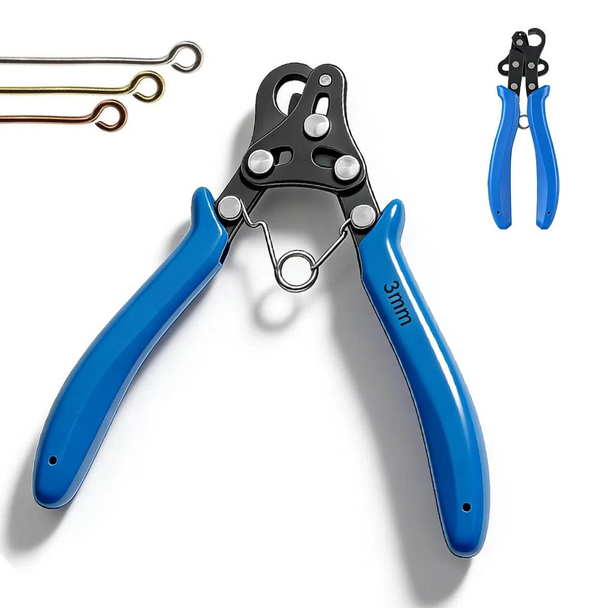 Schmuckzange, Looper Zange für Schmuckherstellung, One-Step Looper 3mm, Drahtrollzange zum Biegen & Wickeln, Rundzange, Mehrzweck Schmuckzange für Halsketten Armbänder Ohrringe & Reparaturen