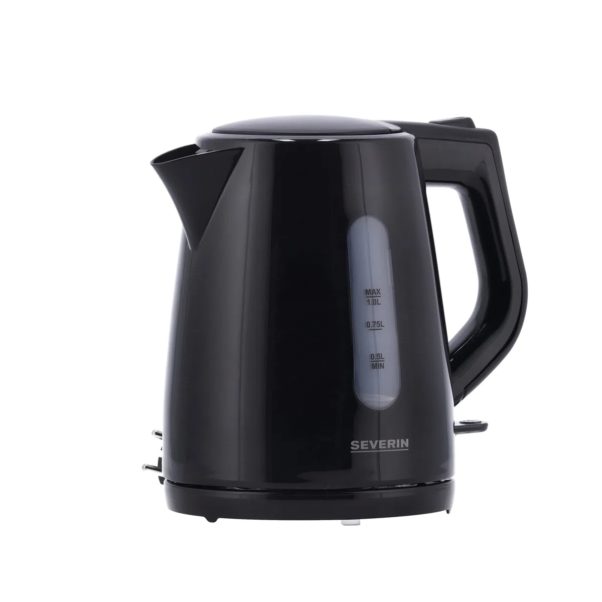 SEVERIN Wasserkocher, kabellos, abwaschbarer Kalkfilter, 2.200 W, ca. 1,0 L, Kunststoff, schwarz, WK 3410