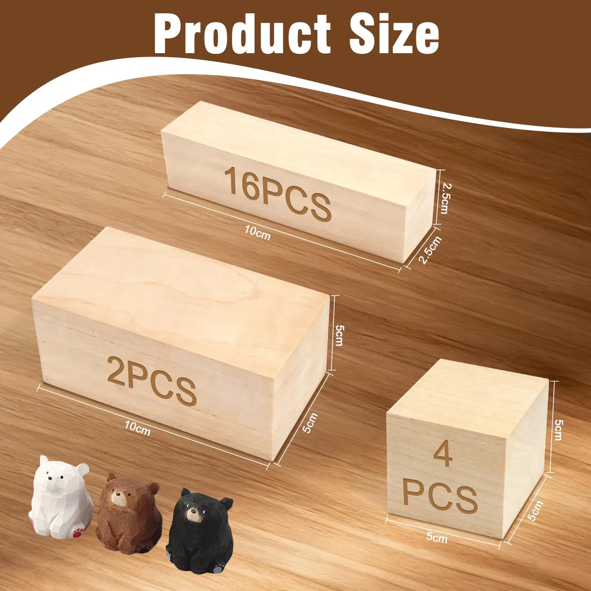 Schnitzholz Linde,22er Pack Holzklötzchen,3 Größen Lindenholz zum Schnitzen,Schnitzholz Rohlinge Set für Anfänger,Holz zum Basteln, DIY, Figuren & Holzschnitzen