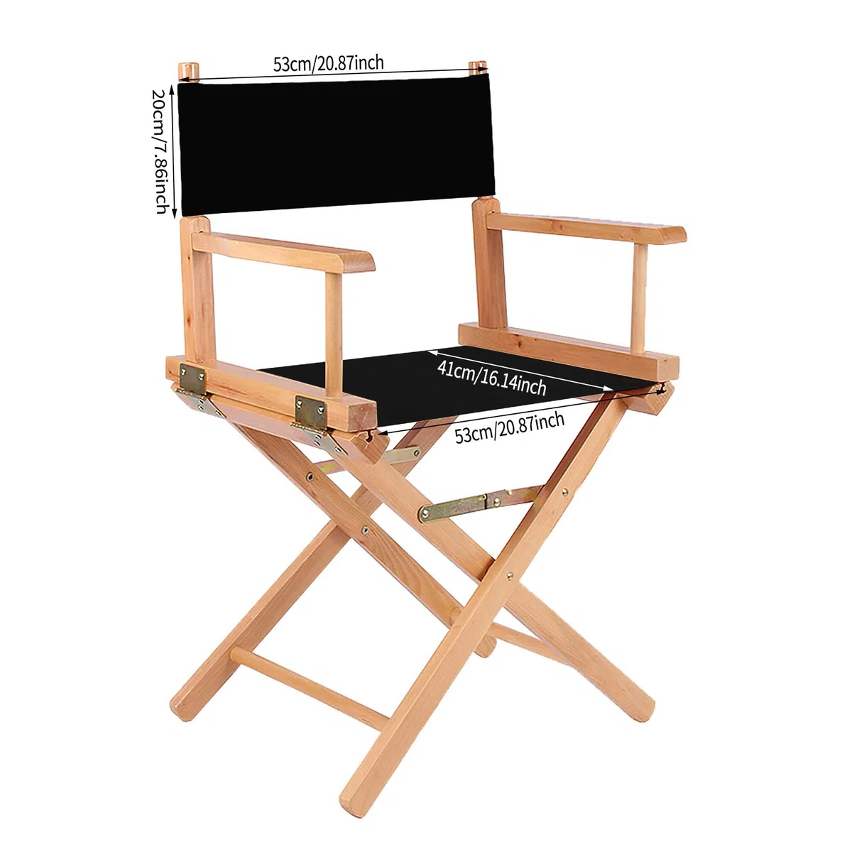 1 Paar Sitzbezüge, Casual Directors Chairs Cover Kit Ersatz Canvas Sitzbezüge Hocker Protector 2 Größe (schwarz)