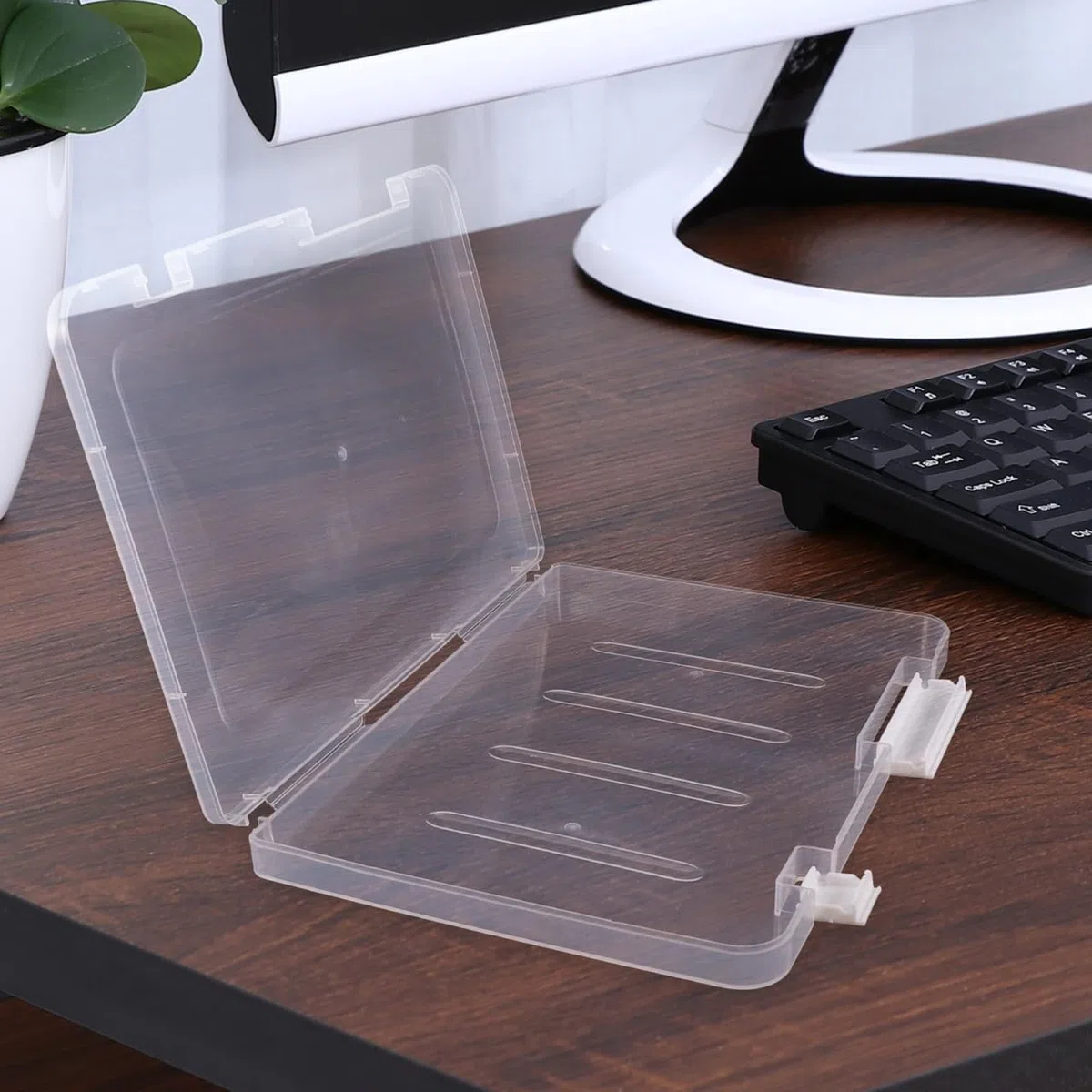 TOPBATHY Tragbare A5-Aufbewahrungsbox Mit Deckel Transparente Dokumentenbox Aus Kunststoff Für Büro Zuhause Und Schule Organizer Zur Sortierung Von Dateien Fotos Und Scrapbook-Papier