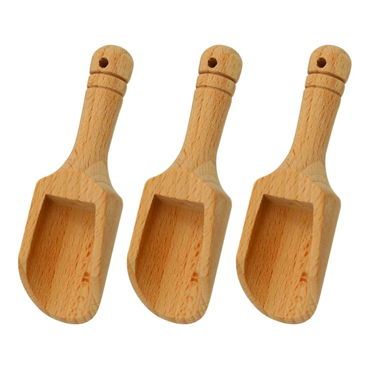 Set mit 3 Mini-Salzlöffeln aus Holz – natürliche Schaufeln für Badesalz, Süßigkeiten, Honig, Gewürze, Zucker und Teepulver von Jagowa