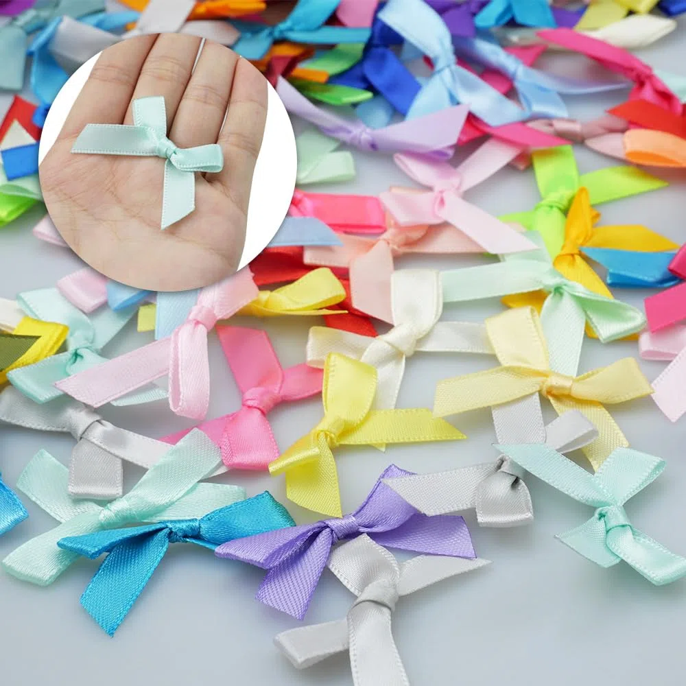 100 Stücke Basteln Schleifen 2.5 cm Mini Kleine Schleifen zum Basteln Mini Schleifen zum Basteln Schleifen Bunt für Weihnachts und Geburtstagsfeiern Karten, Schleifenhüte, Geschenke