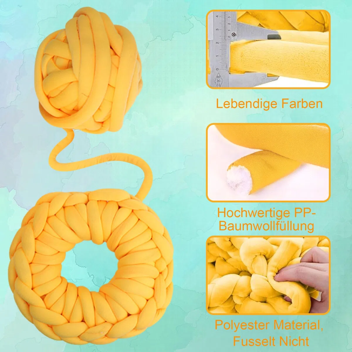 Armstricken Wolle 500g 25m Dicke Chenille Wolle zum Handstricken Weiches Chunky Yarn Schlauchgarn Häkelwolle Dickes Garn zum Häkeln für Taschen, Decken, Haustiernester, DIY-Kunsthandwerk (Hellgrün)