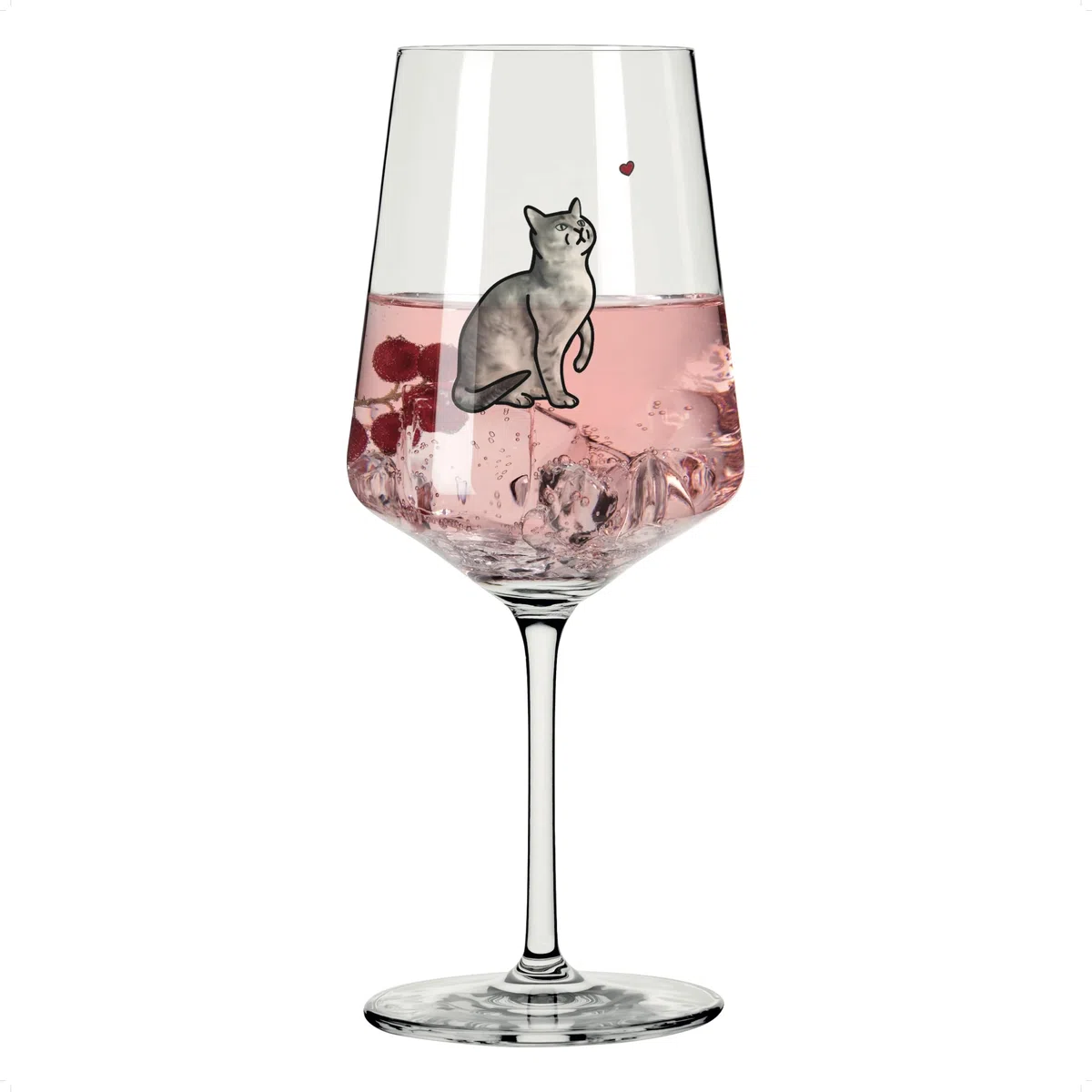 RITZENHOFF 8106008 Cocktail Glas 500 ml, Serie Petfluencer – mit charmanter Katzenillustration – Made in Germany