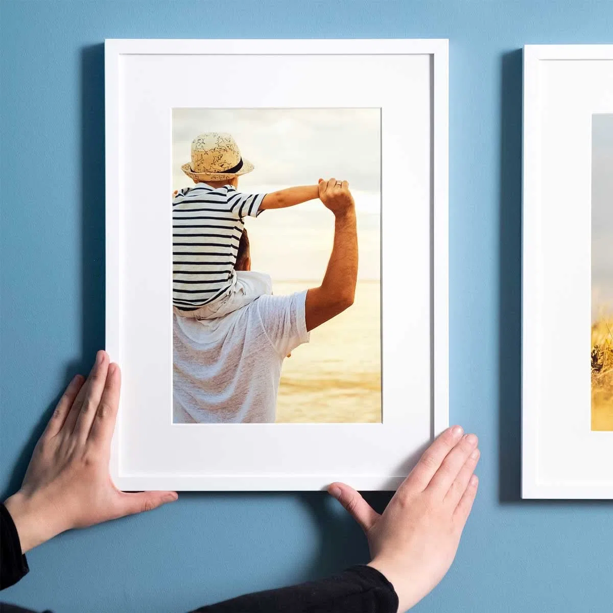 PHOTOLINI Passepartout 40x60 aussen für 30x45 innen, säurefrei 1,5 mm Passepartout Karton Creme-Weiß, alterungsbeständige Schrägschnitt - Passepartouts, Präsentation & Schutz von Bildern und Fotos