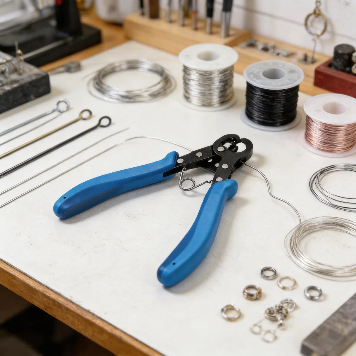 Rundzange zum Umwickeln von Draht, professionelle Drahtschlaufen, Biegerollzange, Schmuckherstellung, Reparaturwerkzeug für Metalldraht, DIY Handwerk (1,5 mm)