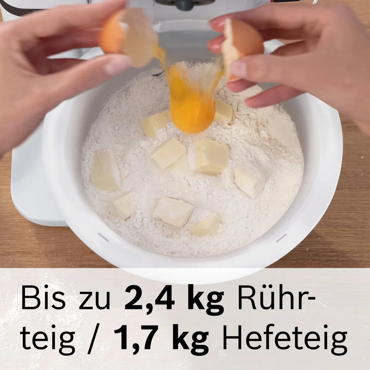 Bosch Kunststoff-Rührschüssel MUZS2KR, Zubehör passend für Küchenmaschine Serie 2, 3,8 Liter, für Kuchen- und Hefeteigen, spülmaschinenfest