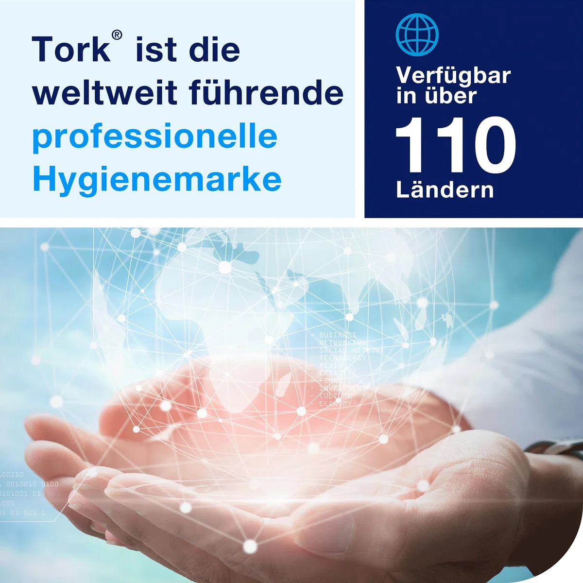 Tork Elevation Papierkorb 5L - Kompakter Sanitärbehälter mit selbstschließendem Deckel - Flexible Montage an Wänden, Bädern oder Kabinen - 33,8 x 19 x 16 cm - Weiß