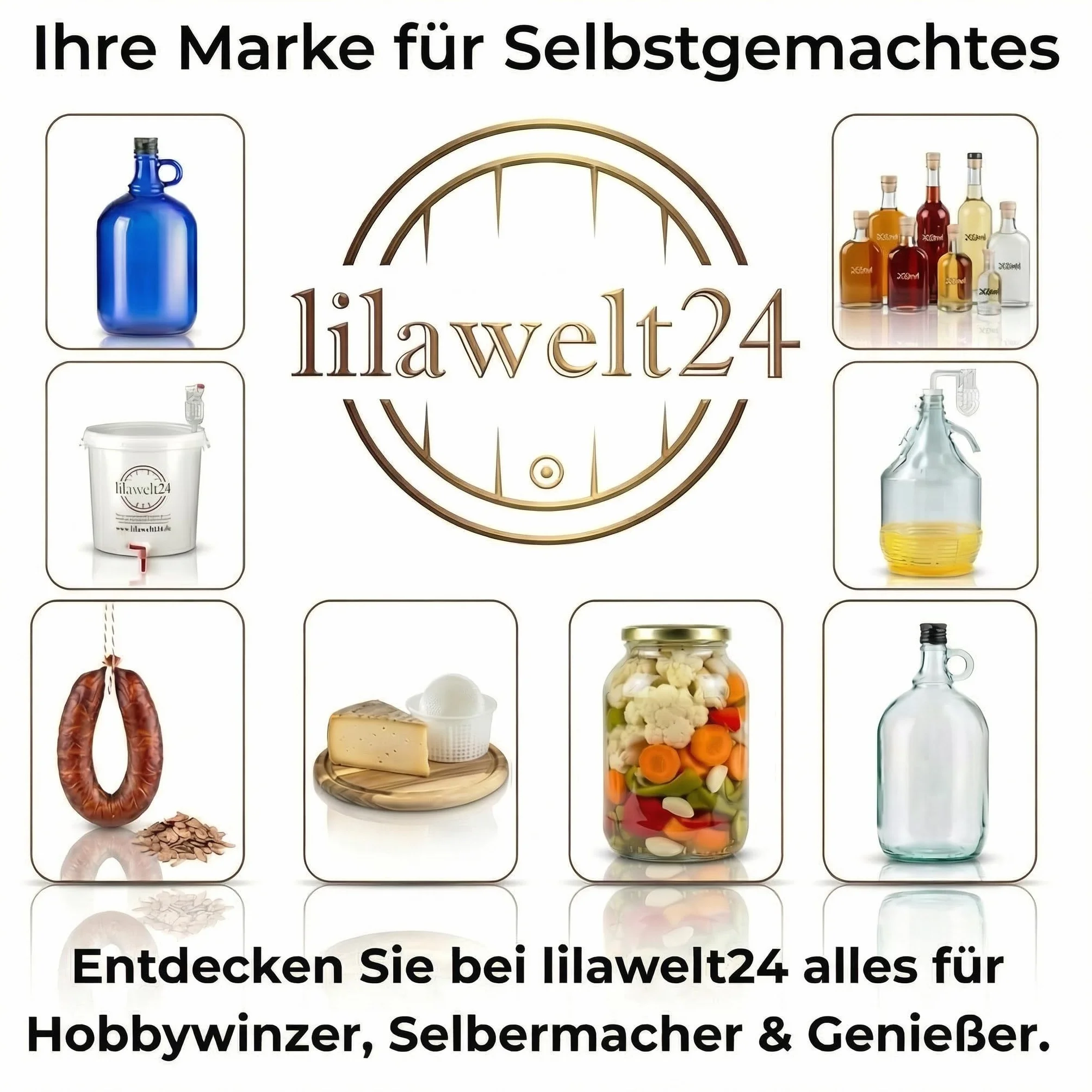 Weinballon mit weitem Hals Glasballon Weithalsballon Gärballon, Gärbehälter Weite Öffnung Weithals-Ballon im Kunststoff-Schutzkorb Ideal zum Ansetzen, Lagern und Vergären (5 L)