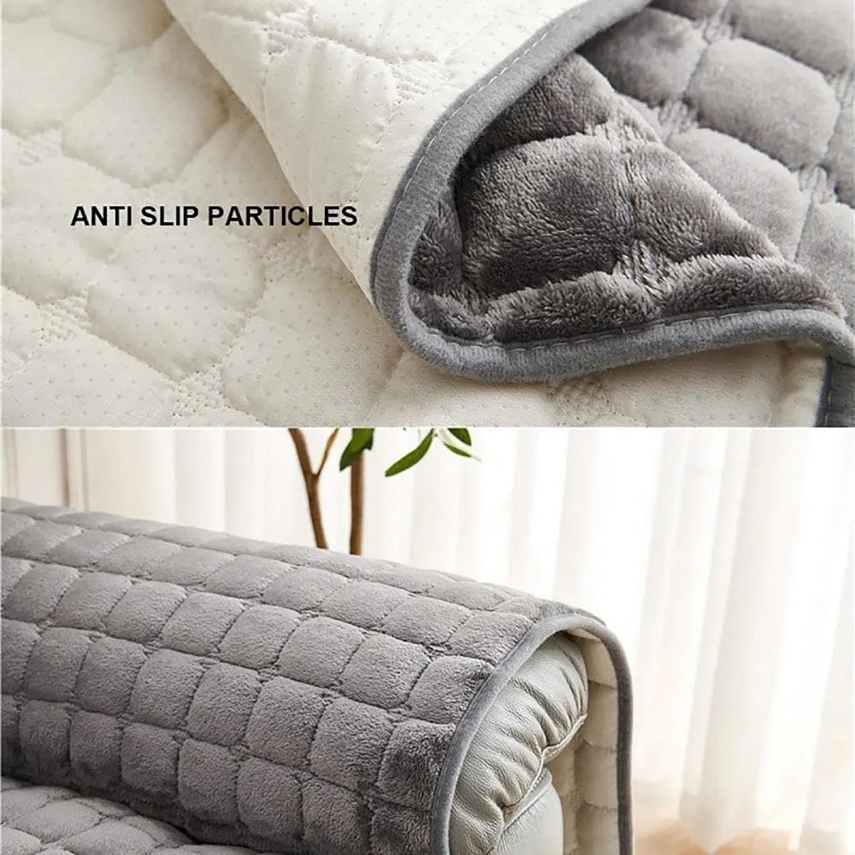 Armlehnenbezüge Sofa AntiRutsch Fernsehsessel Schutzbezug：Sesselschoner Relaxsessel Bezüg Sesselüberzug für Zuhause mit Kindern und Haustieren Hund (Gray)