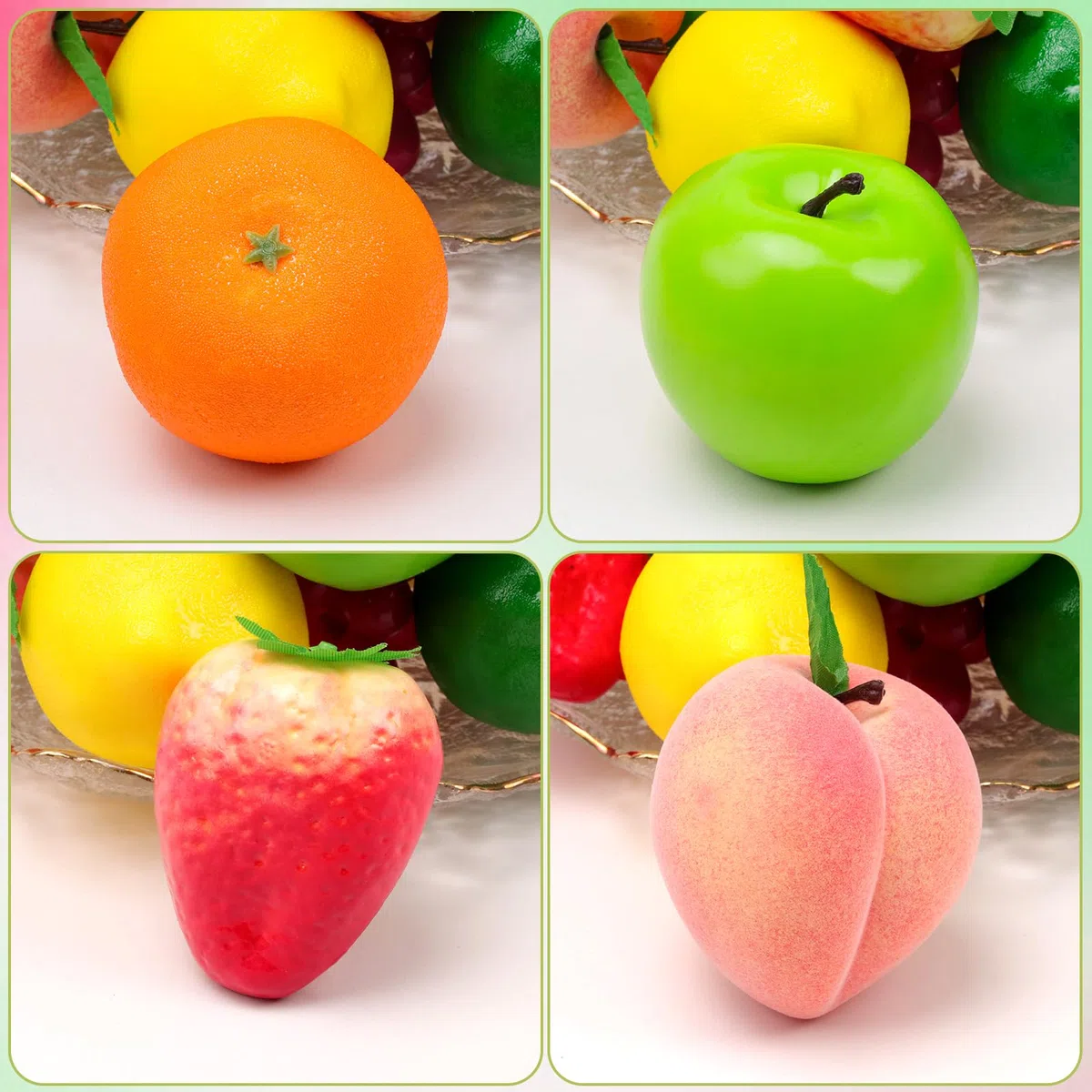 10 PCS Künstliche Früchte Dekoration Haushalt Gefälscht Banane Zitrone Orange Erdbeeren Apfel Pfirsich Traube Andere Faux Realistisch Fotografie Requisiten