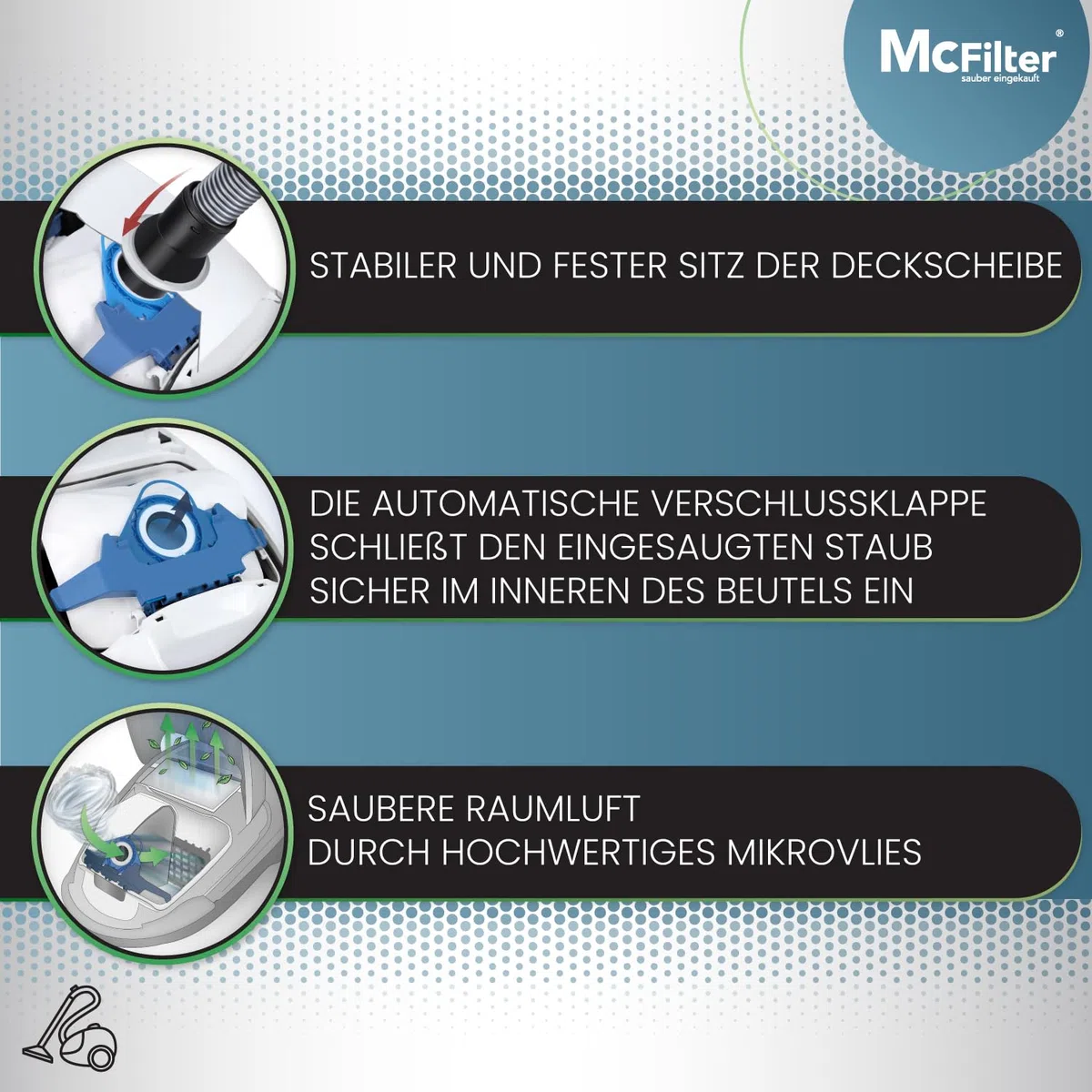 McFilter I 16 Staubsaugerbeutel kompatibel mit Miele Staubsauger GN Serie S2 S4 S5 S6 S8, Complete C2/C3, Classic C1 I Staubbeutel inkl. 8 Filter I MAXI BOX