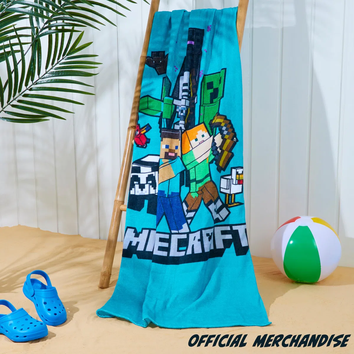 Minecraft Handtuch Kinder Teenagers Badetuch Absorbierend Creeper Strandtuch Baumwolle Duschtuch 70x140 cm für Schwimmen Baden Reise Zubehör
