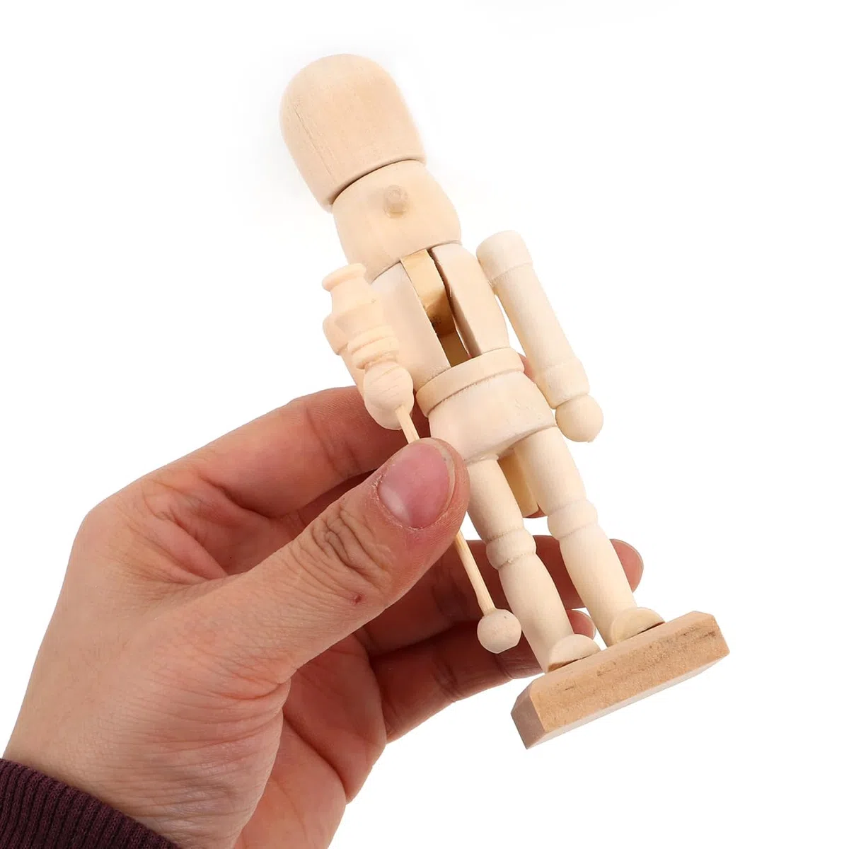 FRCOLOR Nussknacker-Soldaten-Ornamente zum Selbermachen, blanko, 12,7 cm, unbemalt, Weihnachtsdekoration, Weihnachts-Nussknacker-Puppen zum Malen und Basteln, 6 Stück