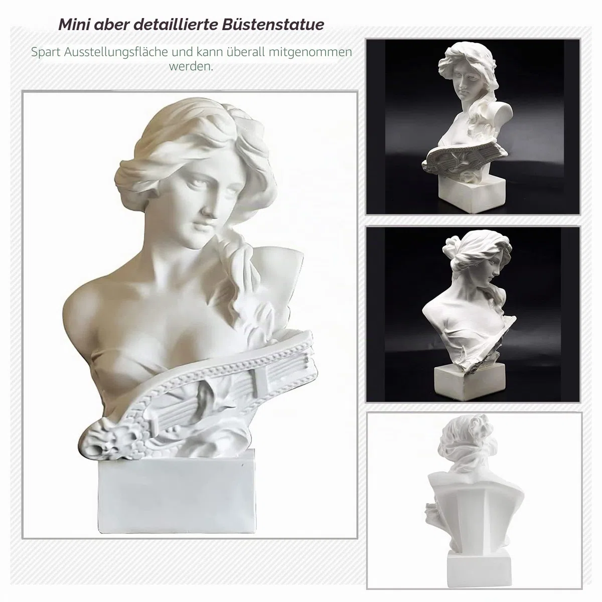 Resin Bust Statue Figur,6" 15cm Griechische Mythologie Göttin Artemis Bust Sculpture Figur für Home Ornament Office Bookshelf Decor Sketch Practice DIY Art Gift-Artemis