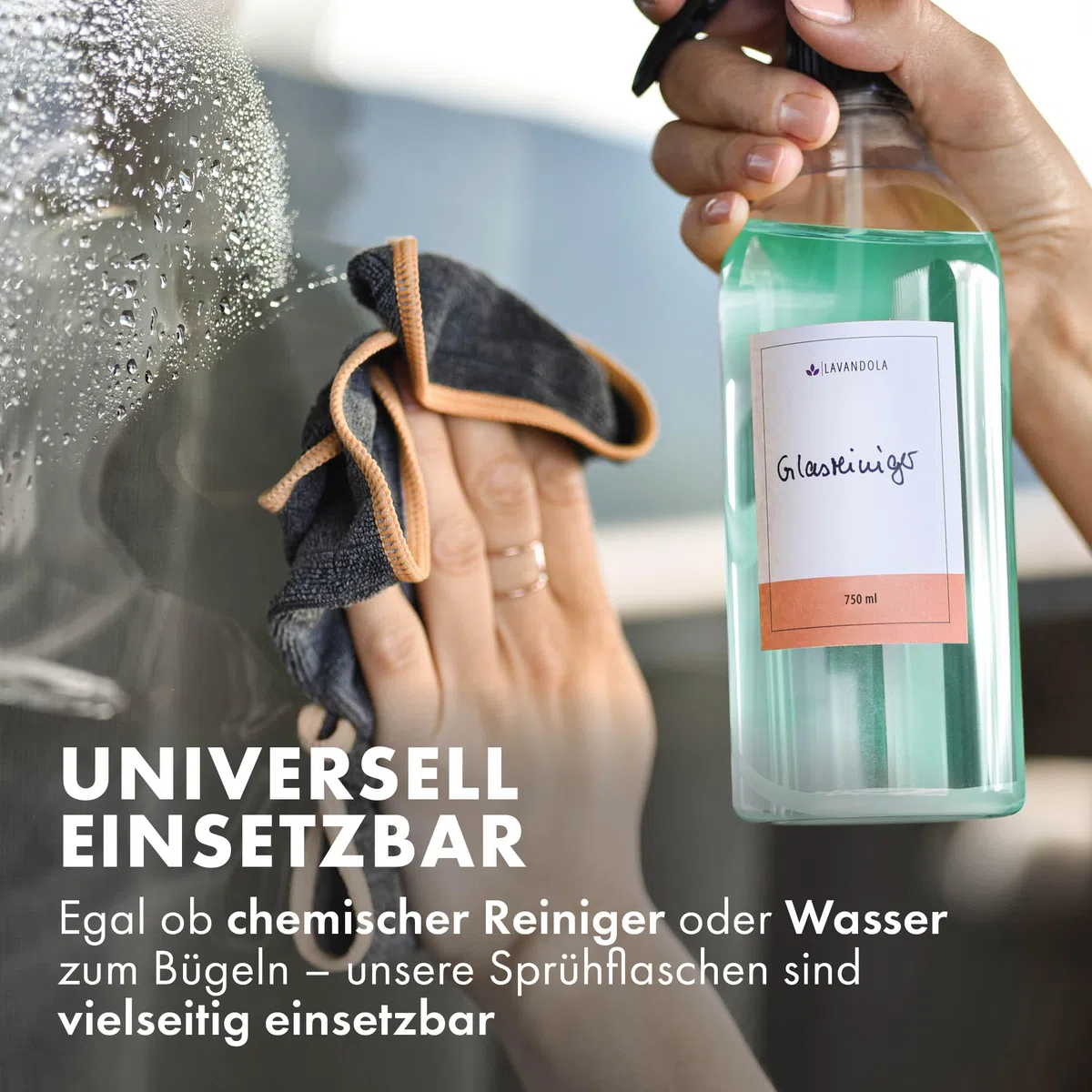 3x Sprühflasche 750ml mit Etiketten - Gleichmäßiges & feines Sprühbild, dichte & auslaufsichere Polyethylen-Sprühflasche für Pflanzen, Autopflege & mehr - 3x Set