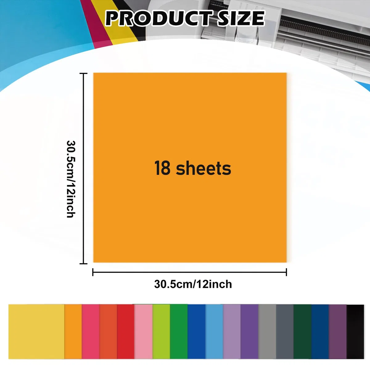 Infusible Transfer Ink Sheets 18 Pieces/Set, Infusible Ink Folie, Fusible Transfer Ink Sheets, Unschmelzbare Transfer-Tintenblätter, Vorgefärbtes Sublimationspapier, Solid Colour, 30.5 x 30.5 cm