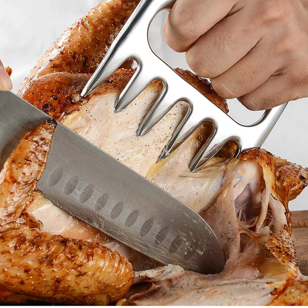 Metallfleischkrallen | Edelstahl Bärenklaue Fleischteiler, Unterstützung beim Heben und Übertragen, Zerkleinern und Schneiden von Fleisch, Truthahn, Hühnchen, Guter Helfer zum Kochen, Rostschutz.