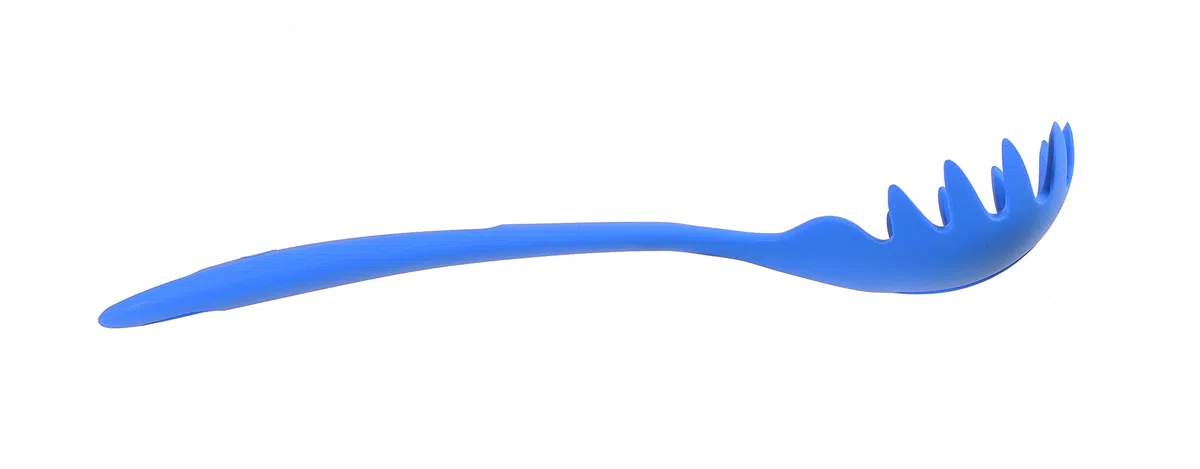 Kochblume Pastalöffel | Premium-Silikon | Hitzebeständig | Spülmaschinenfest | 30cm | Farbe: blau