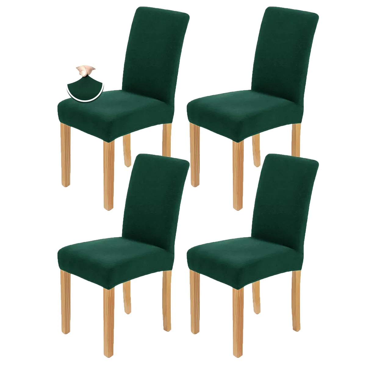 AngLink Stuhlhussen 4er Set Dunkelgrün - Stretch Stuhlbezug Waschbar Langlebig Universal Stuhl Hussen für Bankett Hotel Küche Restaurant Haus Hochzeit Deko