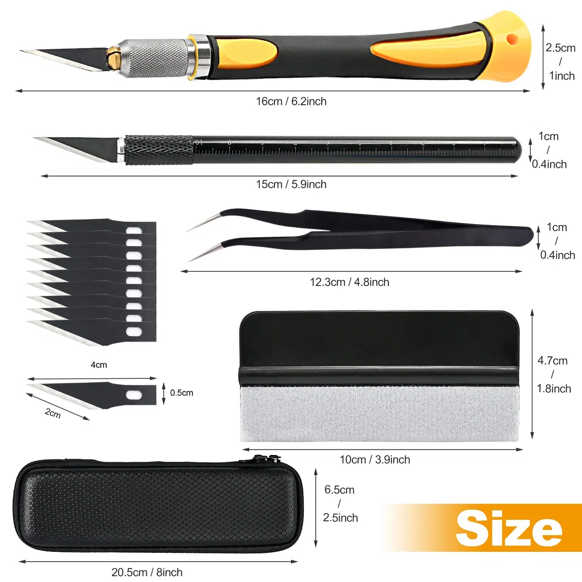 EHDIS Skalpell Basteln Set, Für Kunst,Hobby,Sammelalbum Und Skulptur, Bastelmesser Kit Enthält 2 Präzisionsmesser, 10 Klingen, Aufbewahrungsbox, Pinzette, Rakel