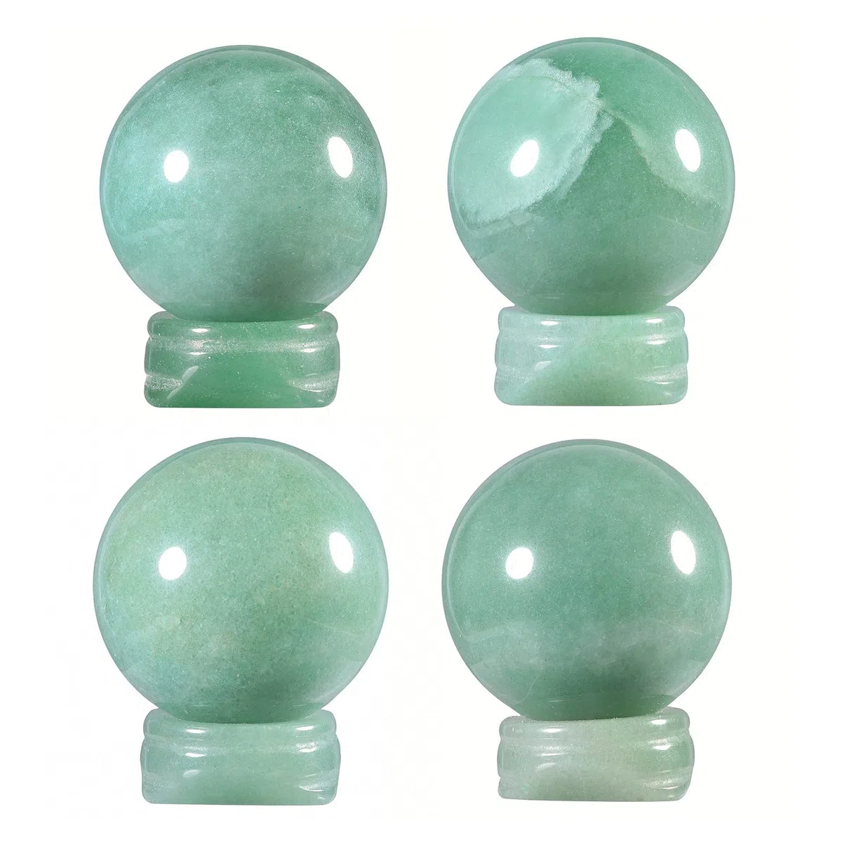 mookaitedecor Natürliche 40mm grüne Aventurin Kristallkugel mit Ständer, polierte Kristall Stein Wahrsagerkugel für Meditation Divination Fengshui Heimdekoration