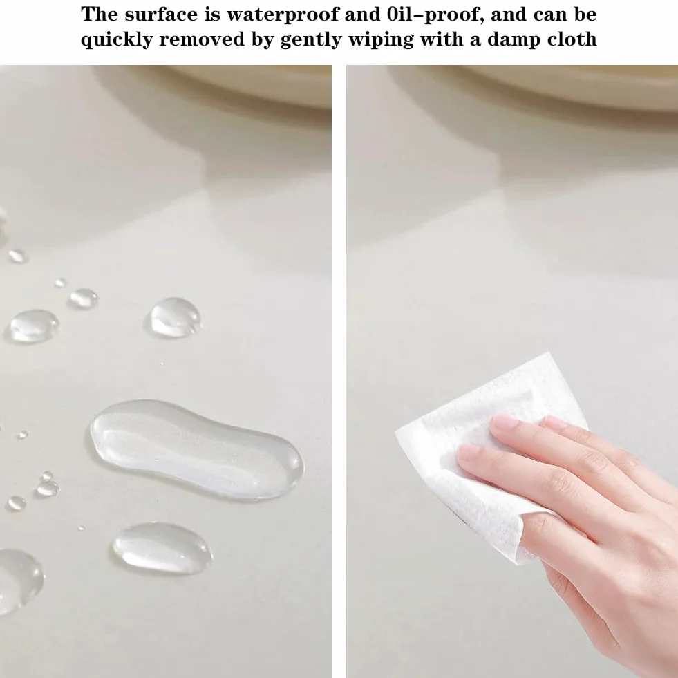 LOMUG Durchsichtige Tischdecke Abwaschbar, PVC Tischdecke Transparent, Tischfolie Transparent 0,13 mm Stark, Wasserdicht & Fettdicht, Schmutzabweisende Klarsichtfolie als Tischschutz (140x220cm)