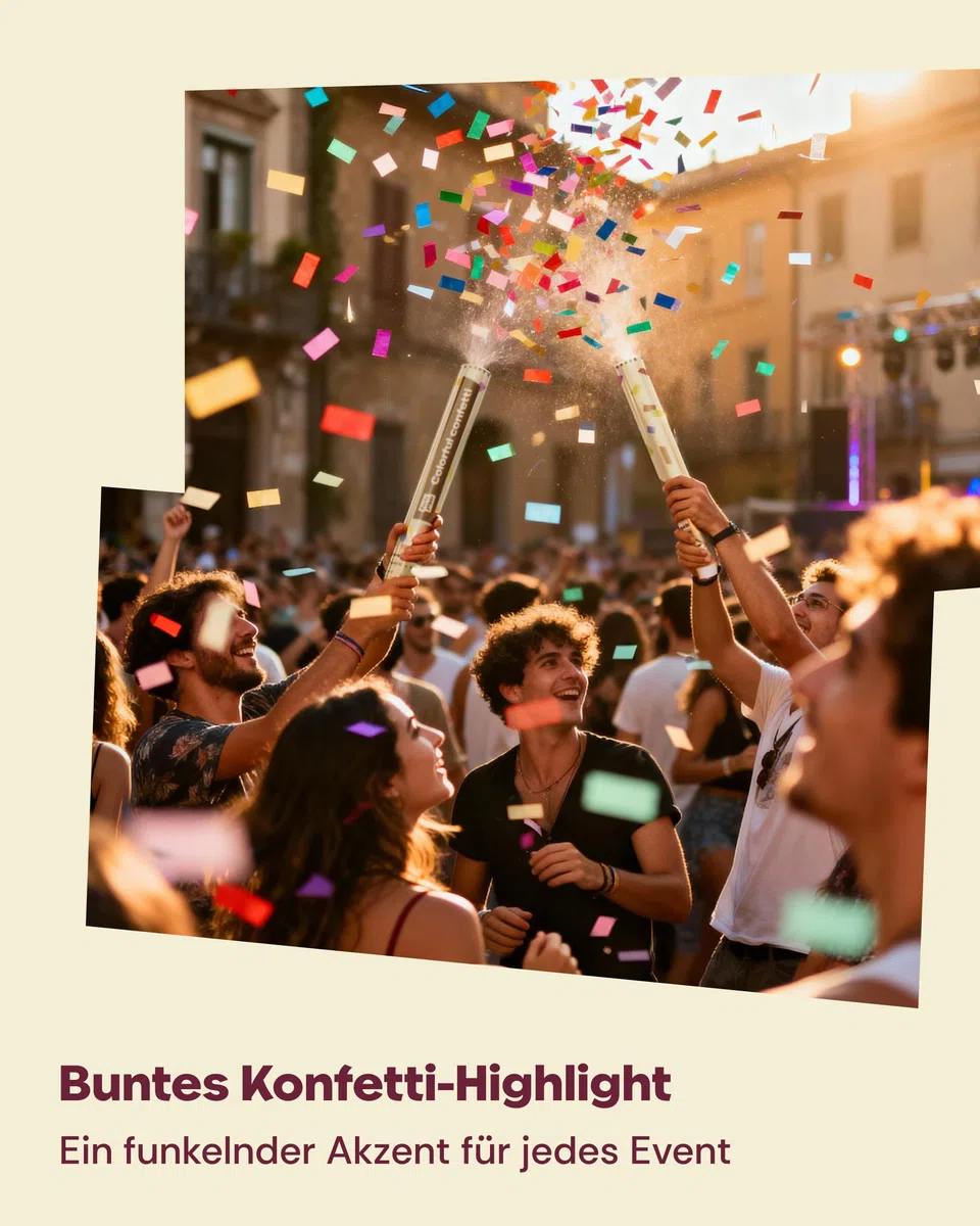 10 Konfettikanonen Bunt - Einfach & Sicher zu Bedienen - 5-8 Meter langen Konfettistrahl - Für Innen und Draußen