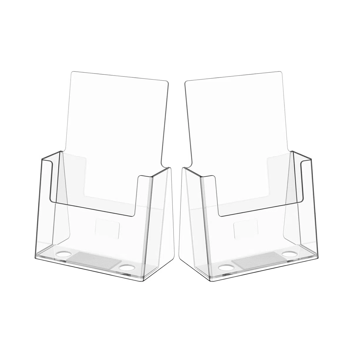 2 Stück Prospekthalter Flyer Aufsteller Prospektständer A5 Tisch Prospektständer Acryl Transparenter Flyerständer für Counter Büro Restaurant Rezeption