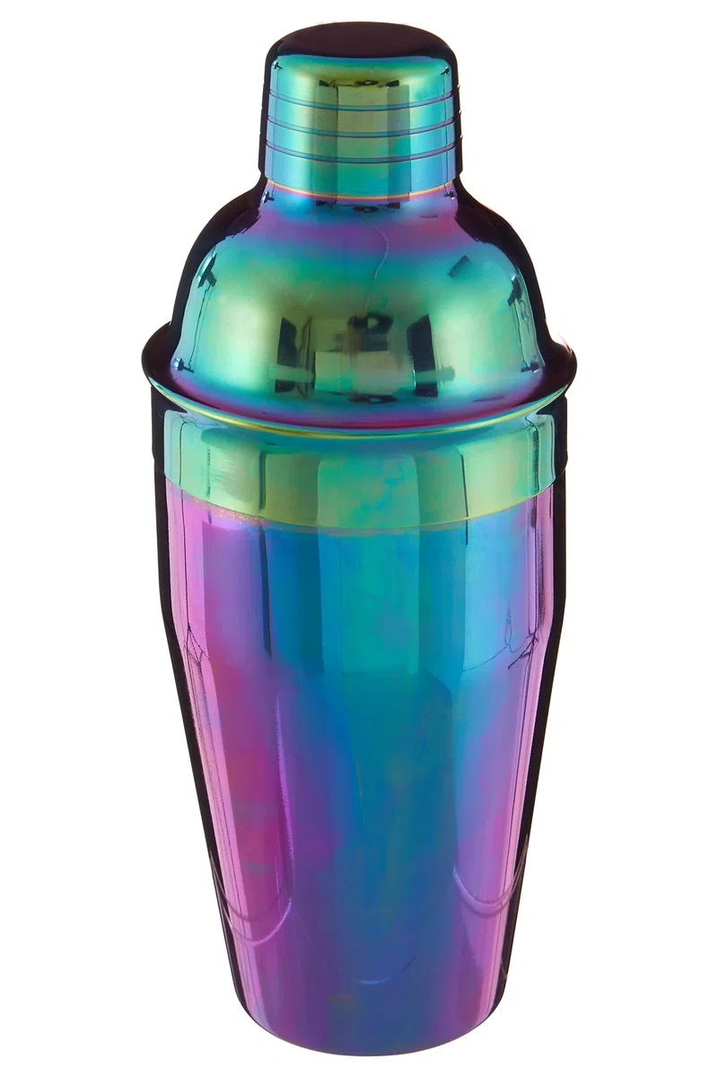 Premier Housewares Cocktail Shaker, Rainbow, 0,55 Liter, Edelstahl, Multi/Bunt, 8 x 8 x 21 cm