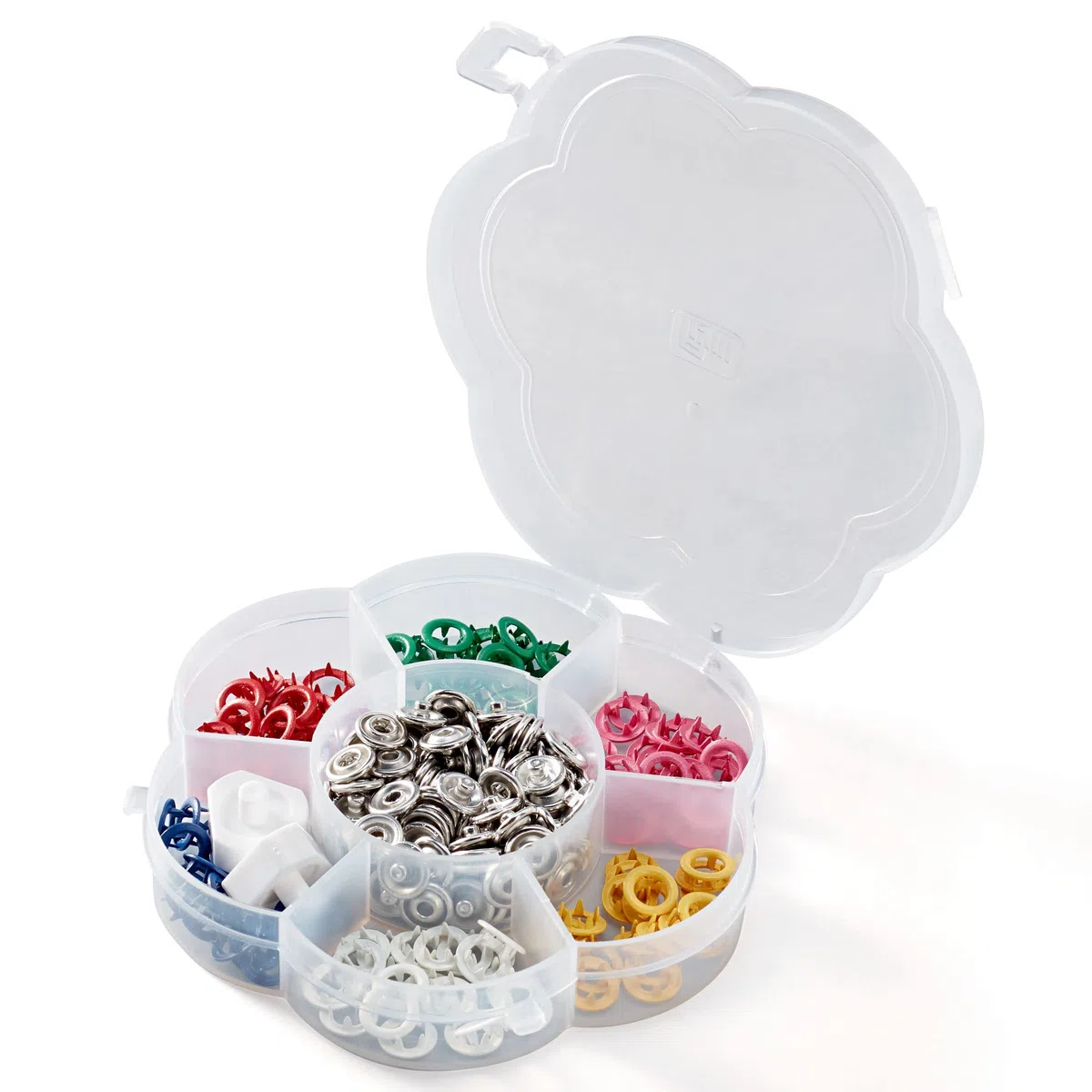 Prym 390740 Love Druckknöpfe Jersey Box, 60 Stück, Ø 8 mm, 6 Farben, Messing
