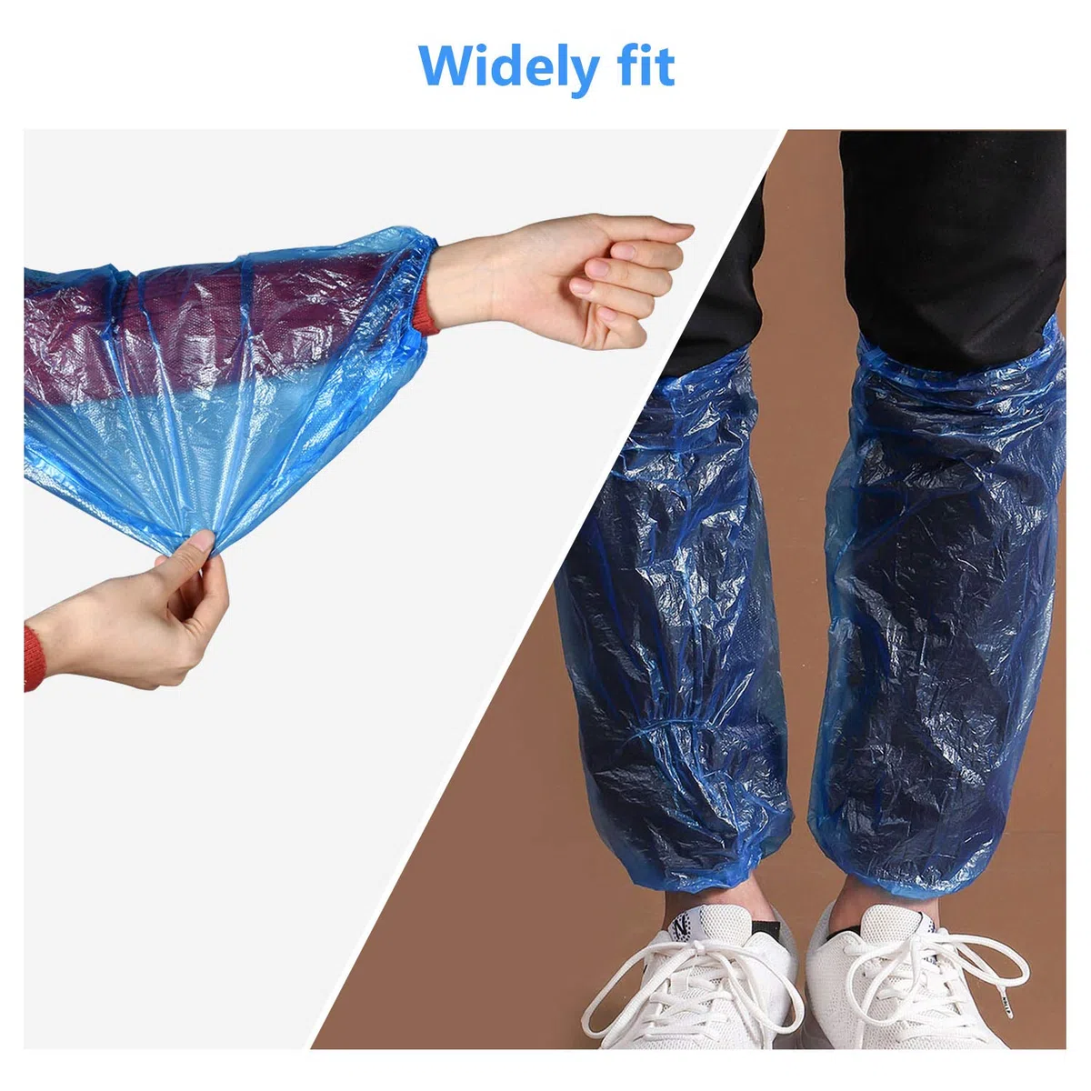 Funmo Wasserdichte Ärmel, 200 Stück, Einweg-Manschetten, Armschutzhüllen, PE-Kunststoffärmel mit elastischen Bündchen für Malerei, Reinigung, Lebensmittelservice