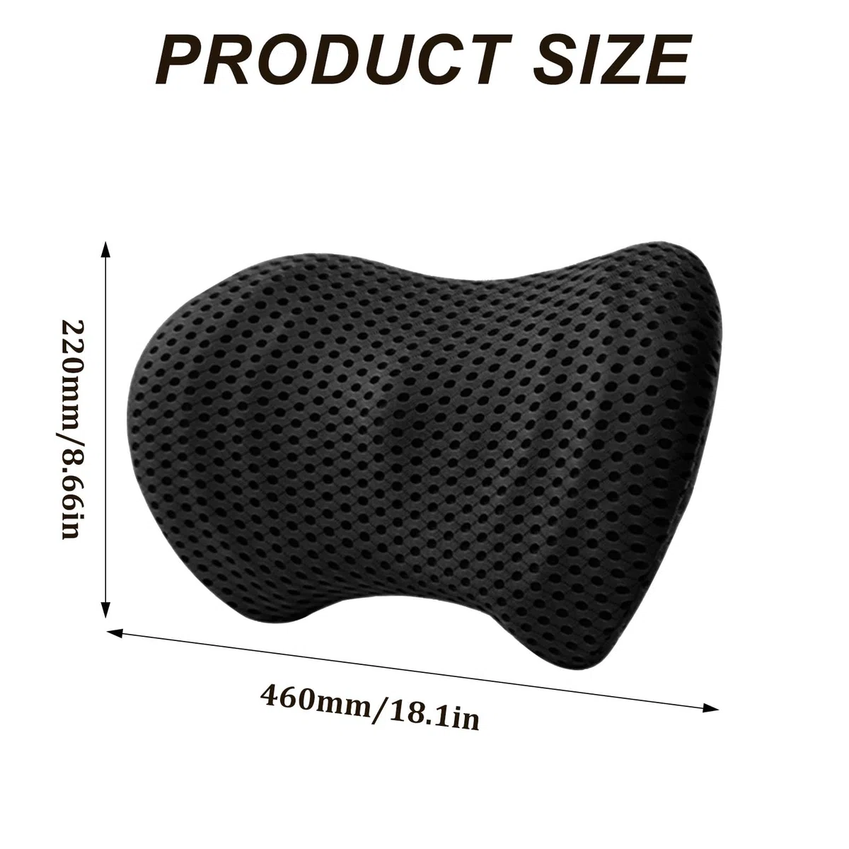 Raxfekro Lumbalkissen Rückenkissen, Ergonomisches Lendenkissen aus Memory Foam, Rückenpolster für Back Support, Lendenstützkissen für Autositze und Bürostühle (Schwarz)