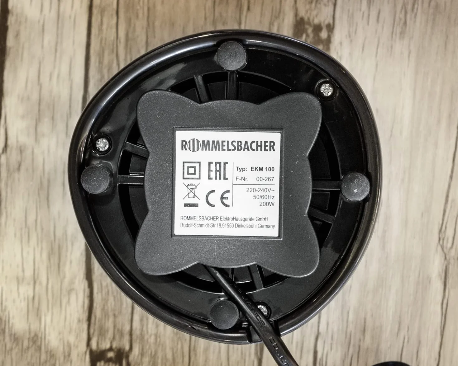 ROMMELSBACHER Kaffeemühle EKM 100 - Schlagmesser,Bohnenbehälter, Füllmenge 70 g, Mahlgrad über Mahldauer wählbar, auch für Gewürze, Zucker, Nüsse, 200 Watt
