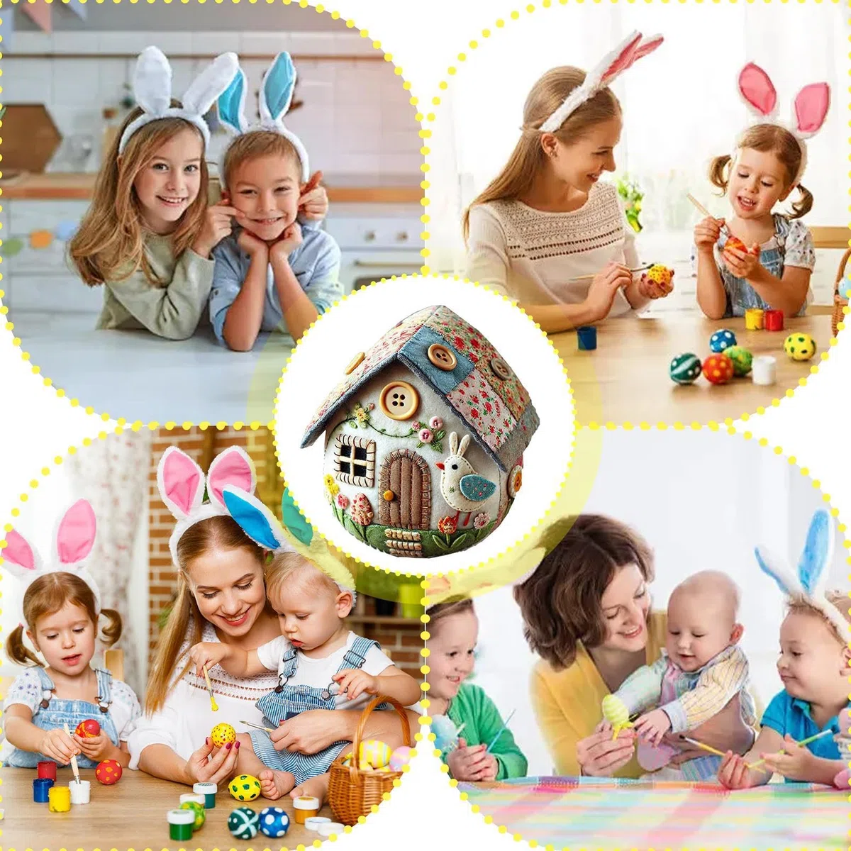 Filzeier-Set, Bastelarbeiten für Ostereier, Bastelzubehör für Ostereier, Kunst-Set für Ostereier, Bastelset mit Anleitung