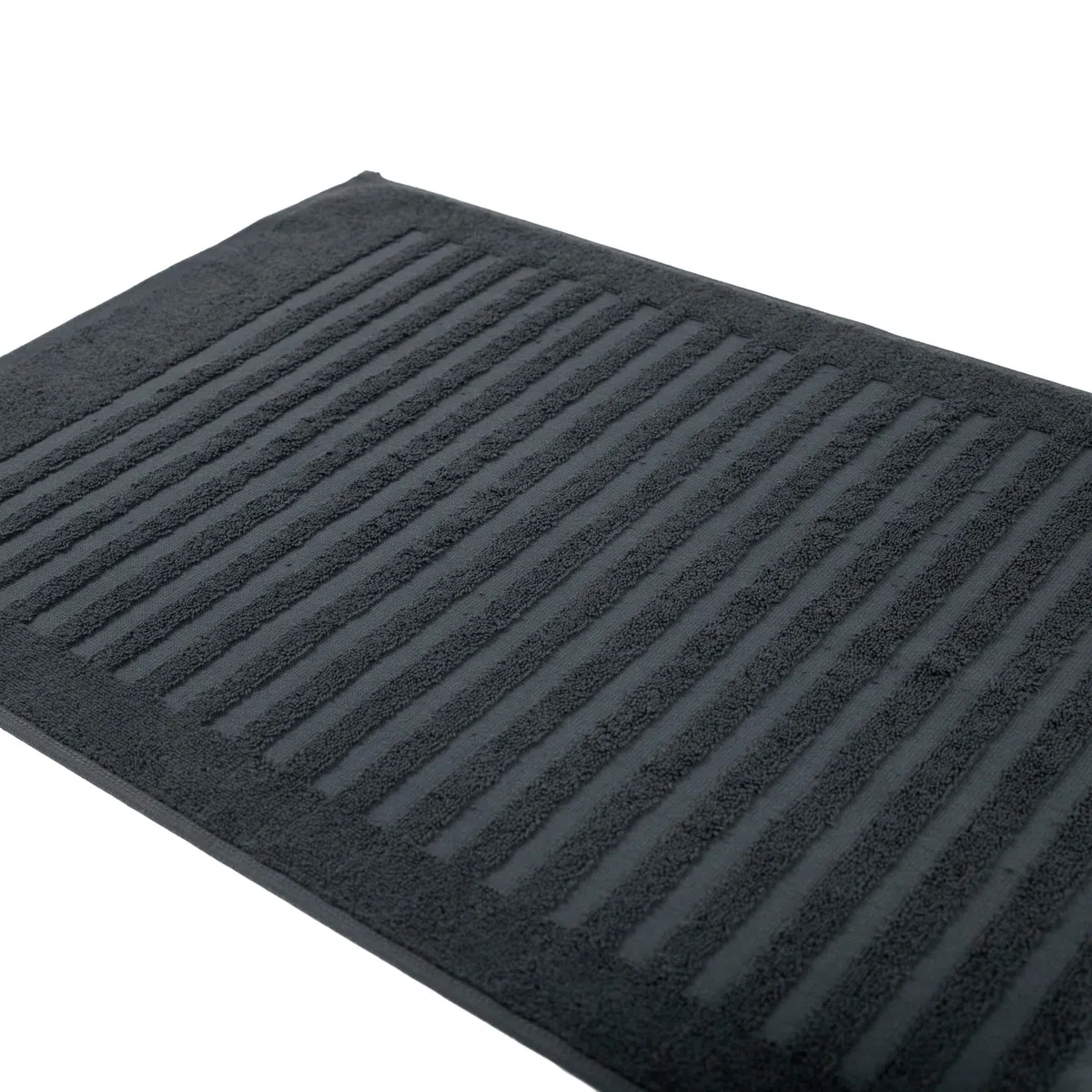 Duschvorleger Badvorleger 2er Set | 100% Baumwolle Frottee 700 g/m² | Badematte Schnelltrocknend Maschinenwaschbar Wasserabsorbierend Dunkelgrau (Anthrazit Grau, 50 x 70 cm 2er Pack)