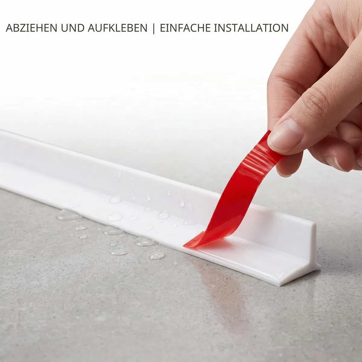 100–300 cm Silikon-Duschschwelle, Wassersperre, Waschbecken-Dichtungsstreifen, Badewannenrand-Dichtungsstreifen für Badewanne, Arbeitsplatte, Küche (300 cm)