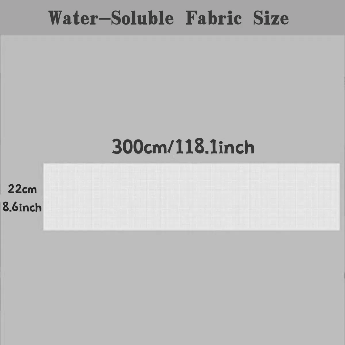 Wasserlösliches Segeltuchtuch, 14-fädiges Aida-Tuch, Kreuzstich-Leinwand, verschwindet im Wasser, DIY, handgemachtes Sticken, Nähzubehör (300 x 22 cm), Weiß