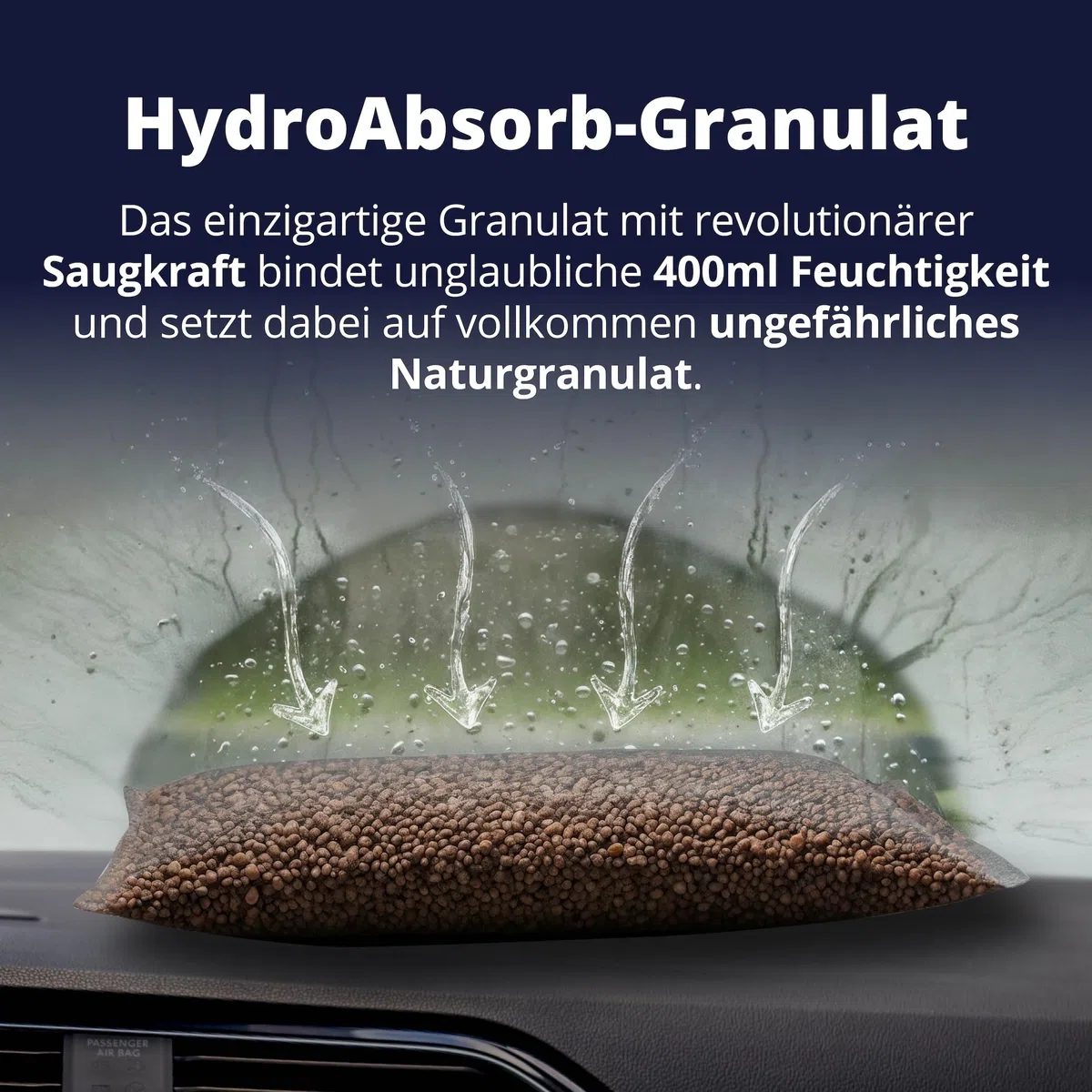 LICARGO Luftentfeuchter Auto 1 kg - Beschlagfreie Scheiben & klare Sicht - Auto Entfeuchter extra stark mit Naturgranulat, wiederverwendbar - gegen Feuchtigkeit & Schimmel im Autoinnenraum