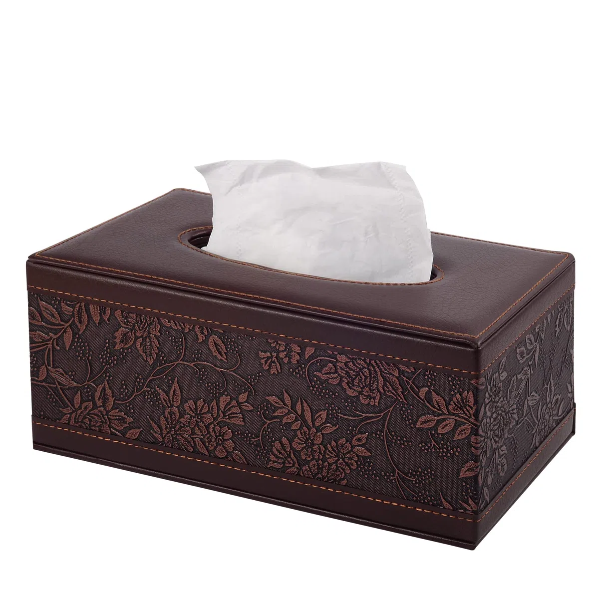 Leder Taschentücher Box Rechteckig Kosmetiktücher,Taschentuchspender Halter,Taschentücher Boxes Serviette Tissue Box Holder für Kommode Badezimmer Autos Büro Dekor,Vintage