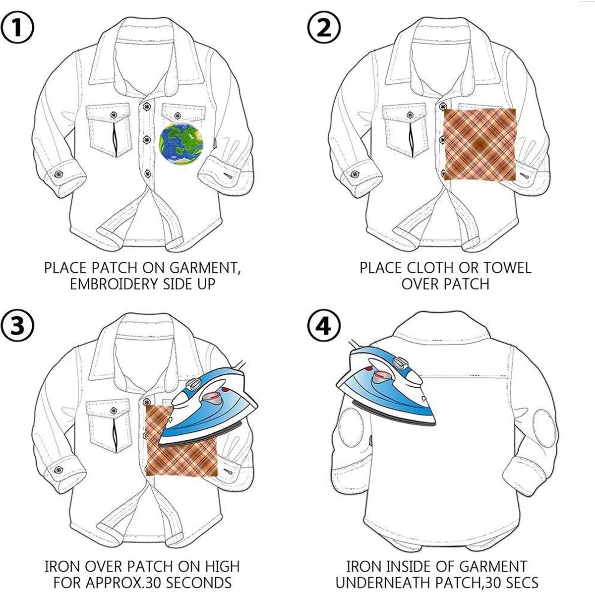 16 Pieces Patches Zum Aufbügeln,Bestickte Aufnäher,Jean Patch Sticker,Aufnähen Bügelbilder Set,Sewing Applique,Flicken zum Aufbügeln,Applikation zum Aufbuegeln,Textilien Bügelflicken für DIY Kleidung