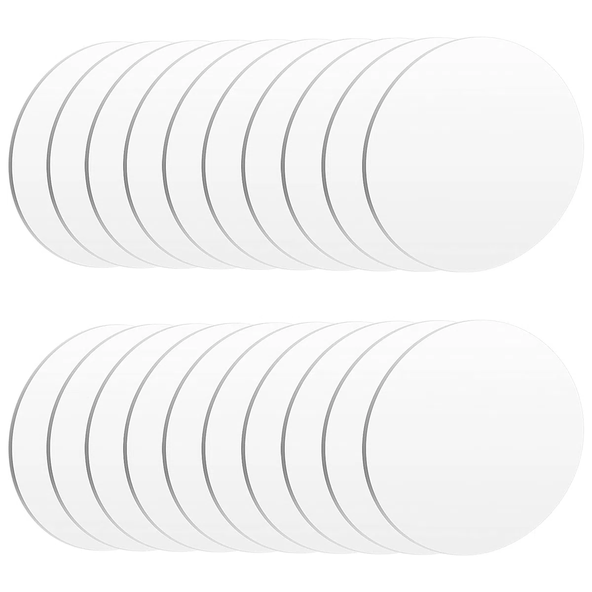 20 Stücke 15 cm Klare Acrylplatten, 2mm Runde Acrylscheibe Transparente Acrylplatten, Acrylglas Platte, Runde Acrylscheibe, Acryl Rohlinge für DIY Bastelprojekt Schilder Bilderrahmen Display