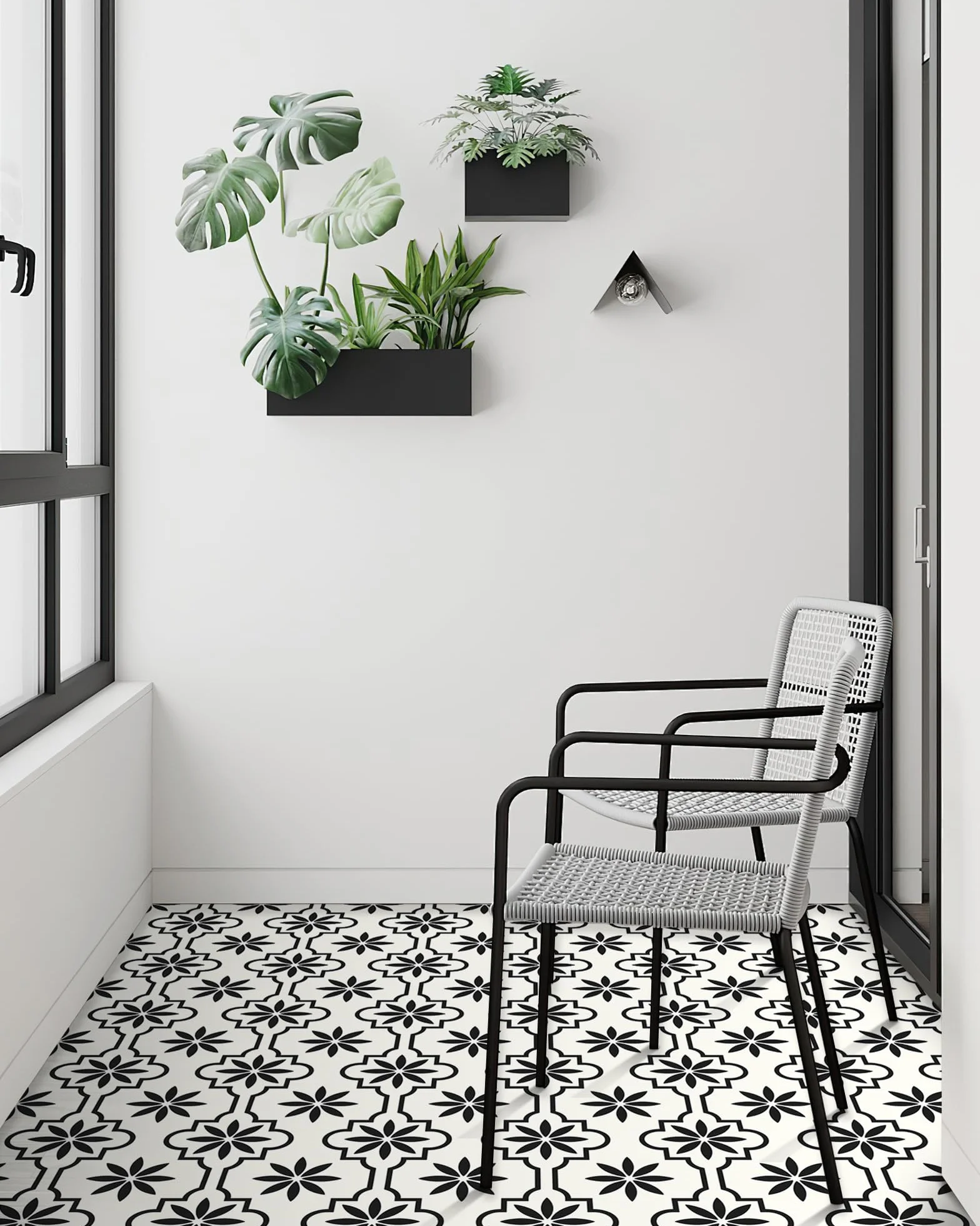 MORCART 20 Stück Bodenfliesen zum Abziehen und Aufkleben, 20x20 cm wasserdicht DIY-Bodenbelag für Badezimmer Küche Kamin Haustierhaus Treppen Schlafzimmer Grün Weiß