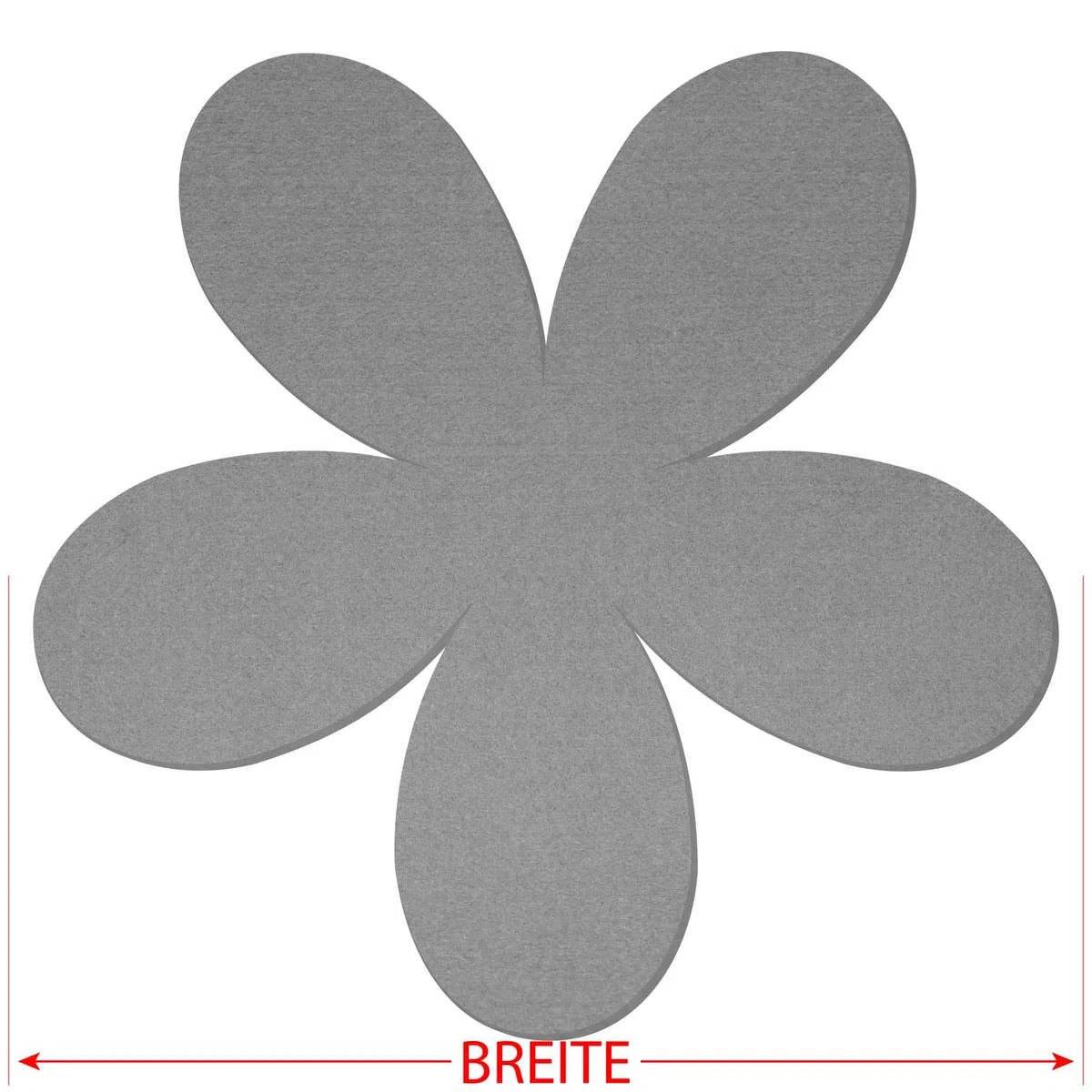 Graue Filz Plumeria - Deko Basteln 3-60 cm