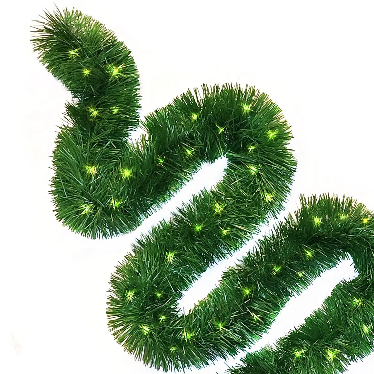 Weihnachtsgirlande Tannengirlande Girlande grün 5 m (TIN) mit Led Lichterkette mit Batteriebox und Fernbedienung Girlande Weihnachten Weihnachtsdeko Tannengirlanden