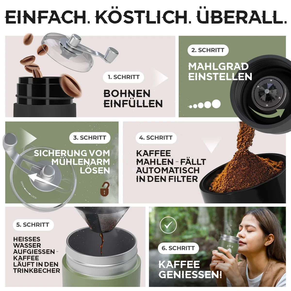Reisekaffeemaschine - All-in-One Becher und Kaffeemaschine für Wandern, Trekking, Camping und Festivals - Jetzt entdecken!