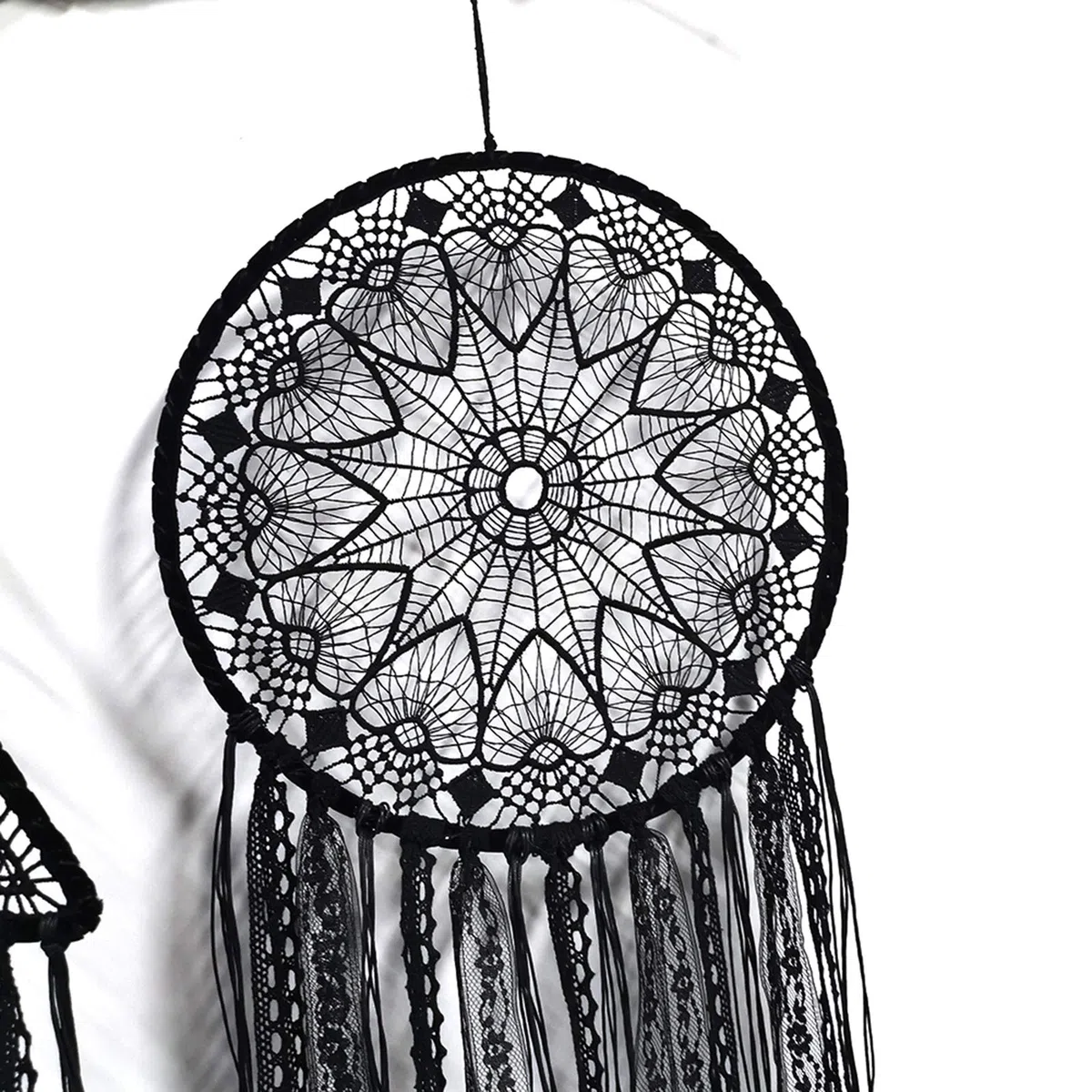 2 Stück Traumfänger Handgemachte Häkeln Evil Eye Design mit Spitze Dreieck Runde Traumfänger Gothic Wandkunst Dekorationen Hängen für Zuhause Ornament Weihnachtsfest Geschenk