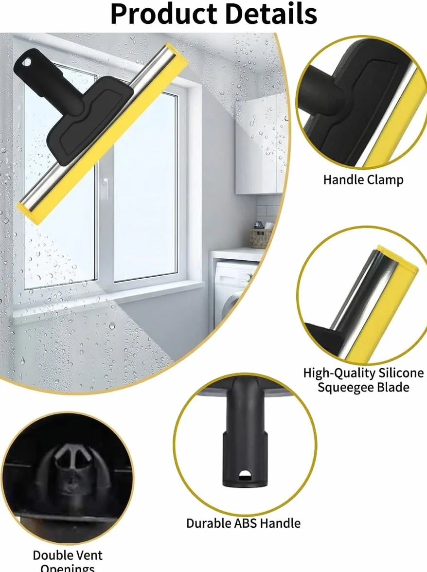 Dampfreiniger Fensteraufsatz für Kärcher SC1/ SC2/ SC3/ SC4/ SC5/ SC7/ CTK10/20, Dampfreiniger Fensterdüse Ersatz-Zubehör mit 2 Mikrofasertuch Set, Streifenfreie Reinigung von Glas, Fenstern